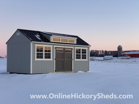Hickory Sheds Dormer Utility Shed Painted Gap Gray