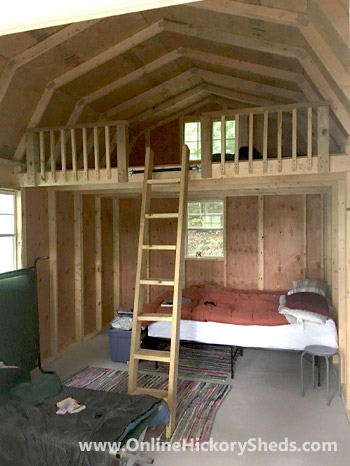 Hickory Sheds Lofted Tiny Room Finished Loft